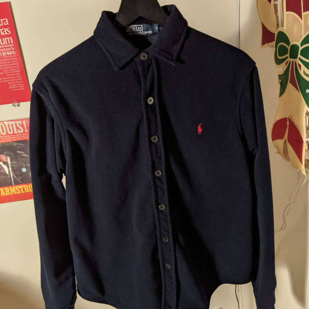 Polo Button Down Fleece Small